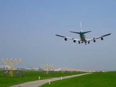 KLM Boeing 747 landing on Schiphol