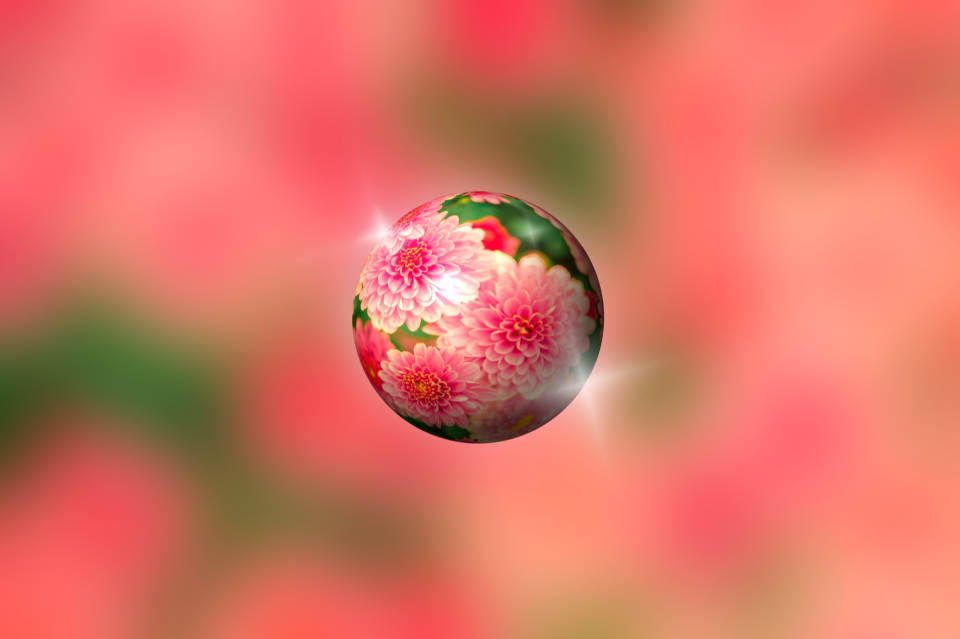 Summer glass ball object in glass ball