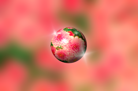 Summer glass ball object in glass ball