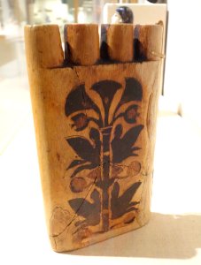 Kohl container, view 2 - Egypt, perhaps Thebes, New Kingdom, Dynasty XIX, c. 1295-1185 BC, ivory - Brooklyn Museum - Brooklyn, NY - DSC08740