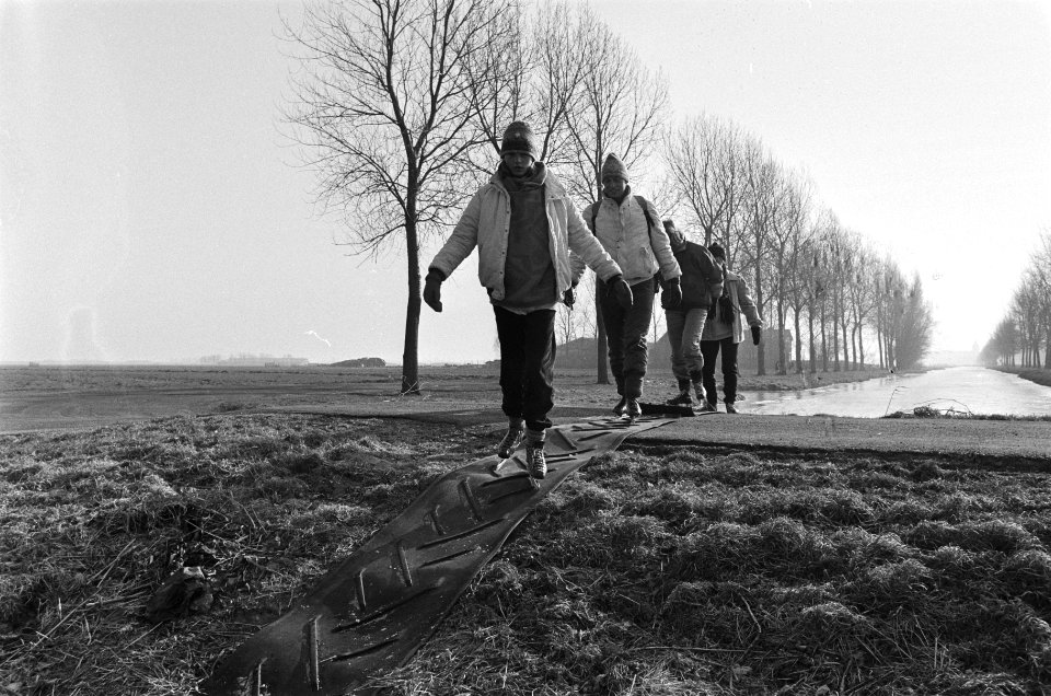 Klunen tijdens tocht in Noord-Holland nabij Edam, Bestanddeelnr 933-5658