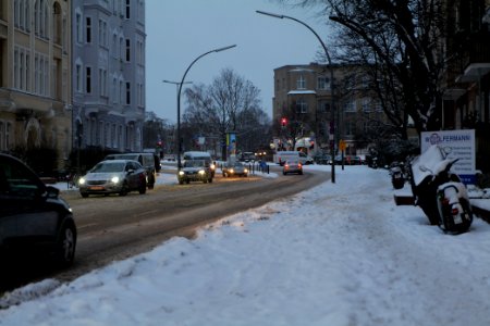 Knausstraße Berlin-Steglitz with snow 2021-02-08