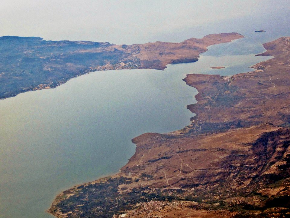Kolpos Kallonis from the air, Lesbos, Greece
