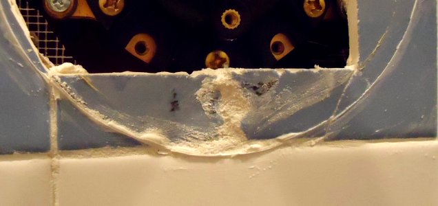 Kohler shower valve replacement repaired chipped away tiles