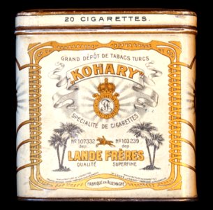 Kohary cigarettes tin, front