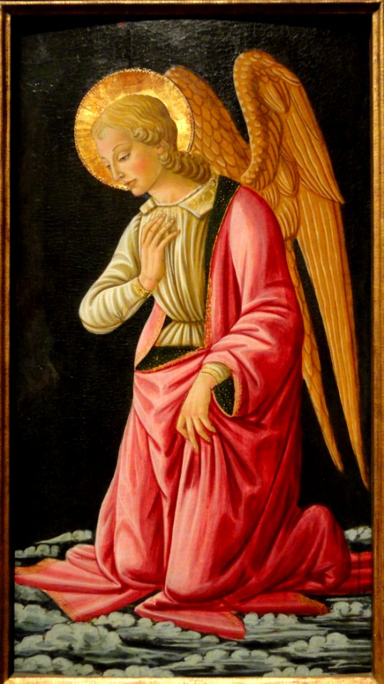 Kneeling Angel by Bernardo di Stefano Rosselli, Florence, c. 1480, tempera and oil on panel - San Diego Museum of Art - DSC06636