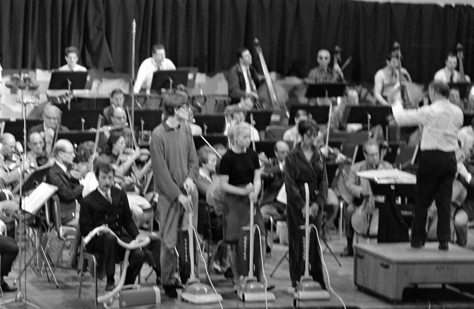 Kolderconcert in de Doelen te Rotterdam, repetitie, v.l.n Albert Mol, Jasper van, Bestanddeelnr 920-3288