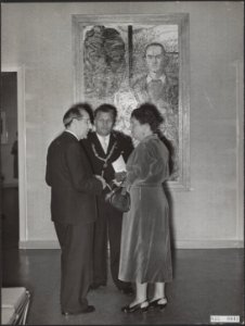 Koninklijk huis, bezoeken, musea, schilderijen, burgemeesters, Lorm, AJ de, Bestanddeelnr 015-0041