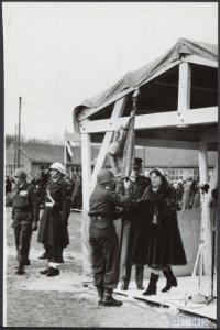 Koninklijk huis, aanbiedingen, militairen, vaandels, Costa, S Da,, Bestanddeelnr 015-0015