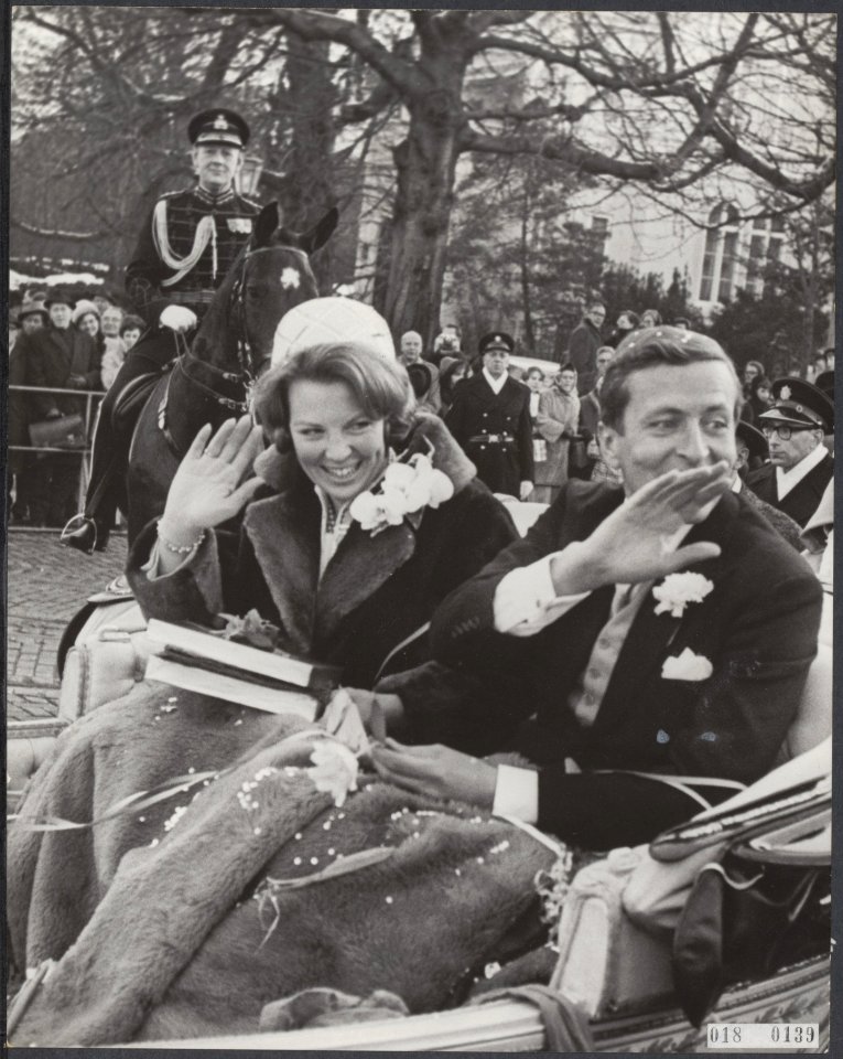 Koninklijk huis, prinsen, prinsessen, rijtoeren, bruiloften, Beatrix, prinses, C, Bestanddeelnr 018-0139