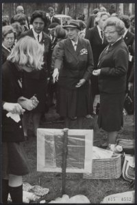 Koninklijk huis, koninginnen, bezoeken, kampen, padvinderij, Baden-Powell Lady, , Bestanddeelnr 015-0552