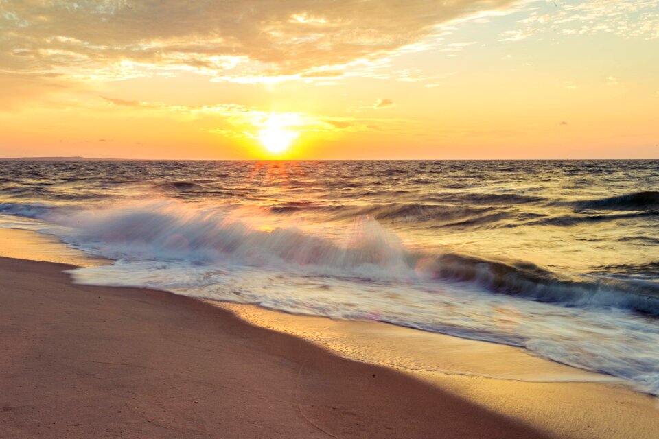 Sun clouds beach photo