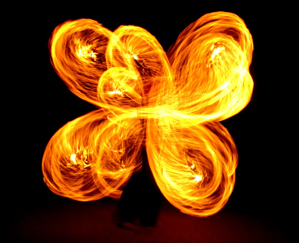 Flower juggling flame