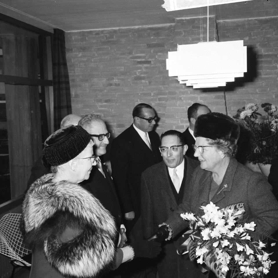 Koningin Juliana tijdens een gesprek, Bestanddeelnr 918-4528