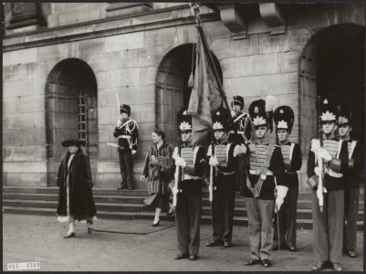 Koninklijk huis, koninginnen, corps diplomatique, recepties, erewachten, vaandel, Bestanddeelnr 014-1389