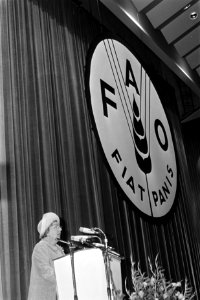 Koningin Juliana opent 2e FAO-Wereldvoedselcongres in Congrescentrum, Den Haag , Bestanddeelnr 923-5968