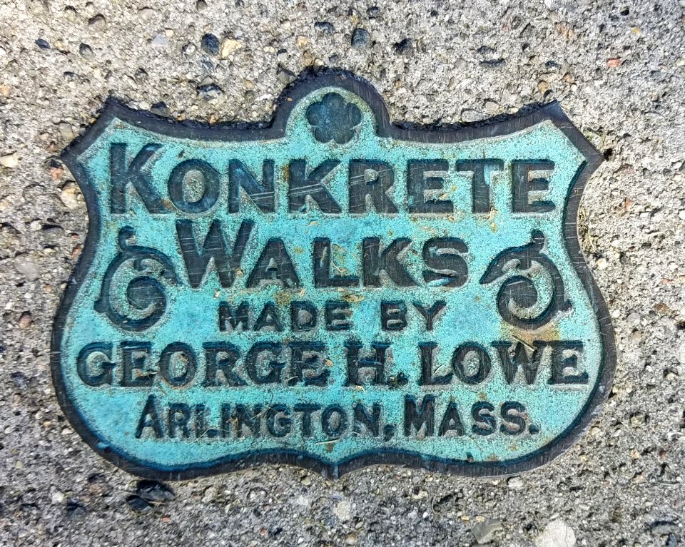Konkrete Walks, made by George H. Lowe, Arlington, Mass - Arlington, MA - 20200727 090039