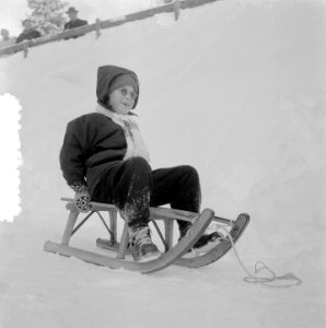 Koninklijk bezoek aan Grindelwald (Marijke op slee), Bestanddeelnr 906-2213