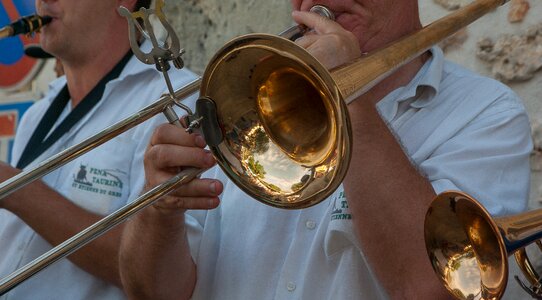 Trombone street musician musical instrument