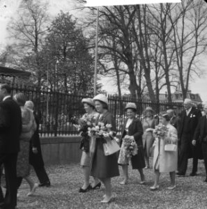Koninklijk bezoek aan Haarlem (vier wandelende prinsessen), Bestanddeelnr 913-9045