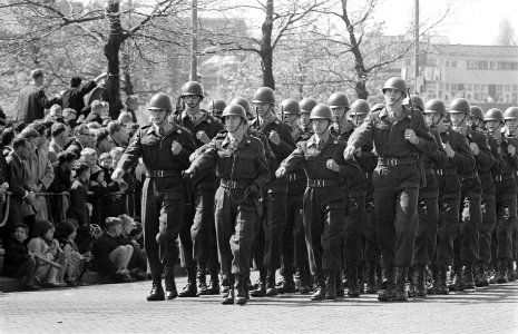 Koninginnedag 1964, militaire parade op het Museumplein t Amsterdam, Bestanddeelnr 916-3774 photo
