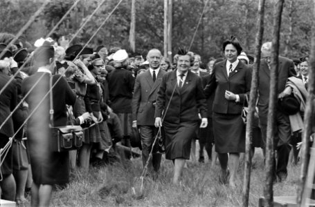 Koningin Juliana bracht bezoek Nederlandse Padvinderstersgilde te Ommen, Bestanddeelnr 919-2084