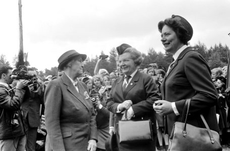 Koningin Juliana en Lady Baden Powell, daarnaast mevrouw Den Haan Groen, Bestanddeelnr 919-2080