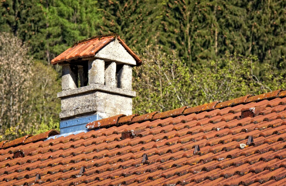 Chimney red tile photo