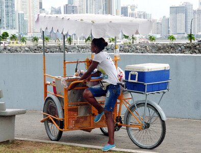 Ice tricycle cyclist photo