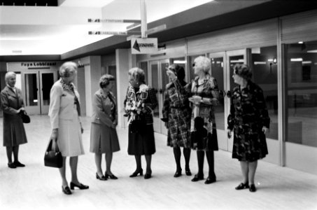 Koningin Juliana bij installatie vrouwenraad in Den Haag het hele gezelschap, Bestanddeelnr 927-8739