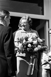 Koningin Juliana ontvangt bloemen, Bestanddeelnr 919-0925