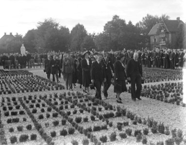 Koningin Juliana onthult een oorlogsmonument te Putten, Bestanddeelnr 903-6346