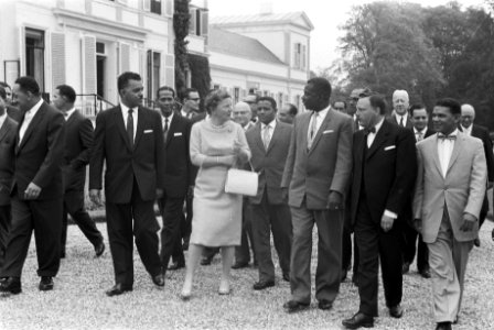 Koningin Juliana ontvangt de delegatie van de Nederlandse Antillen en Suriname o, Bestanddeelnr 911-2688