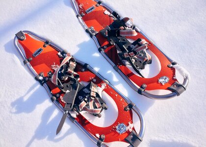 Adventure outdoor snowshoeing