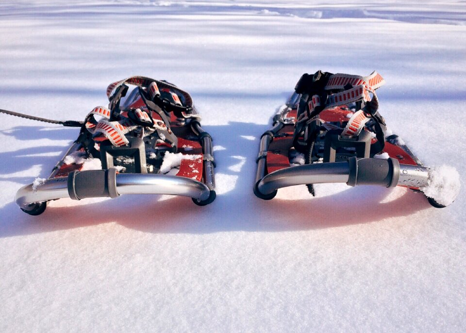 Adventure outdoor snowshoeing