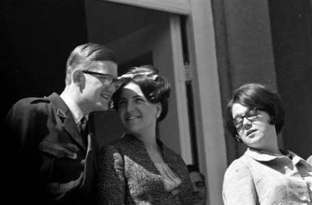 Koninginnedag, defilee op Soestdijk, prinses Margriet en Pieter (kop), Bestanddeelnr 919-0922