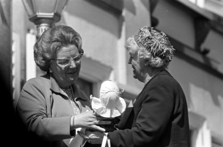 Koninginnedag, defilee op Soestdijk, nummer 20 Koningin Juliana met pop, nummer , Bestanddeelnr 919-0940