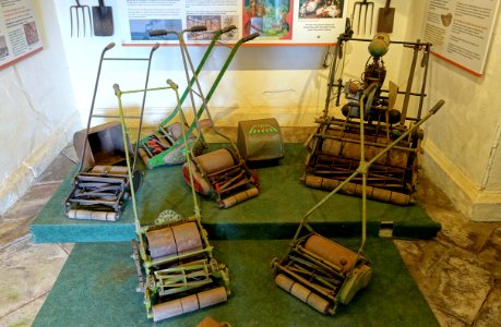 Lawn mower display - Biddulph Grange Garden - Staffordshire, England - DSC09102