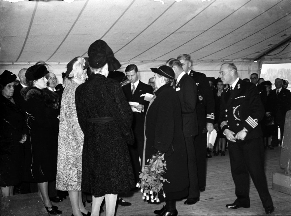 Koningin Wilhelmina in gesprek met Nederlandse kolonialen, Bestanddeelnr 901-9467