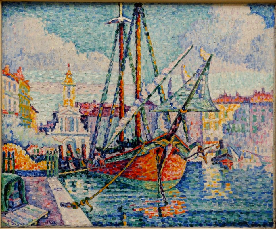 Le bateau d'oranges, Marseille, by Paul Signac, 1923, oil on canvas - Matsuoka Museum of Art - Tokyo, Japan - DSC07410