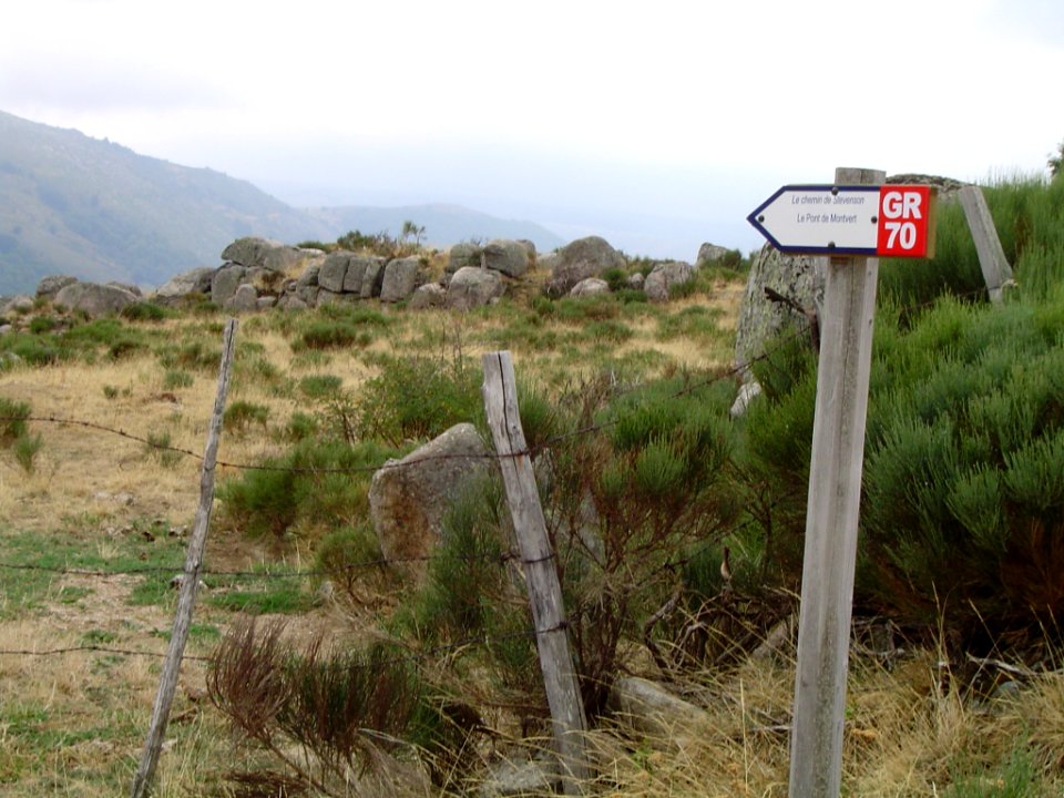 Le chemin de Stevenson descend du Mont Lozère vers Pont-de-Montvert