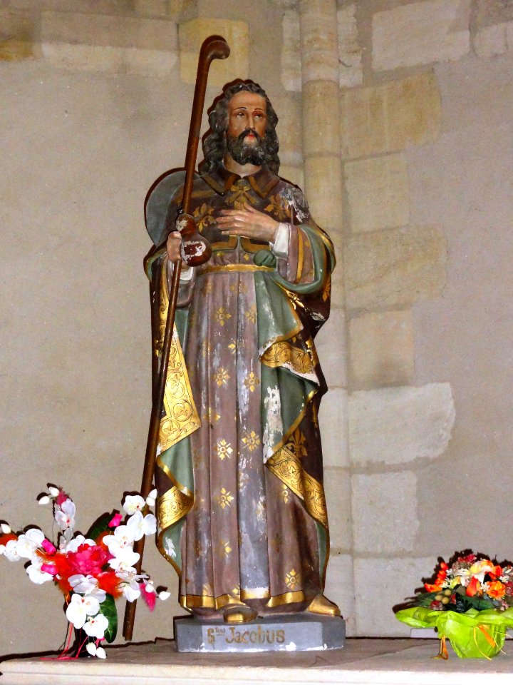 Le Barp (Gironde) église, statue St.Jacques le Majeur