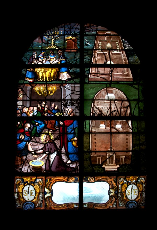 Lavement mains synagogue lavement pieds église vitrail saint etienne du mont