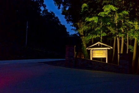 Laurel Hill State Park Entrance at Night