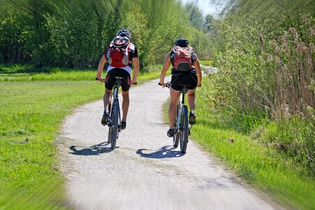 Cycling cyclists together photo