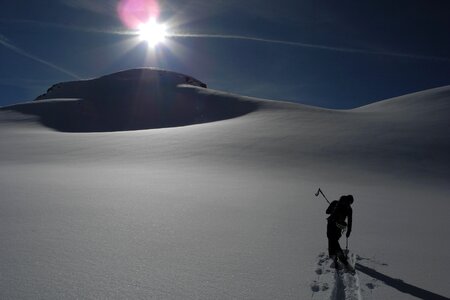 Winter idyll cold backcountry skiiing photo