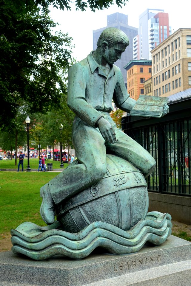 Learning by Arcangelo Cascieri and Adio DiBiccari, oblique, 1958, dedicated 1961 - Parkman Plaza, Boston Common - Boston, MA - DSC05898