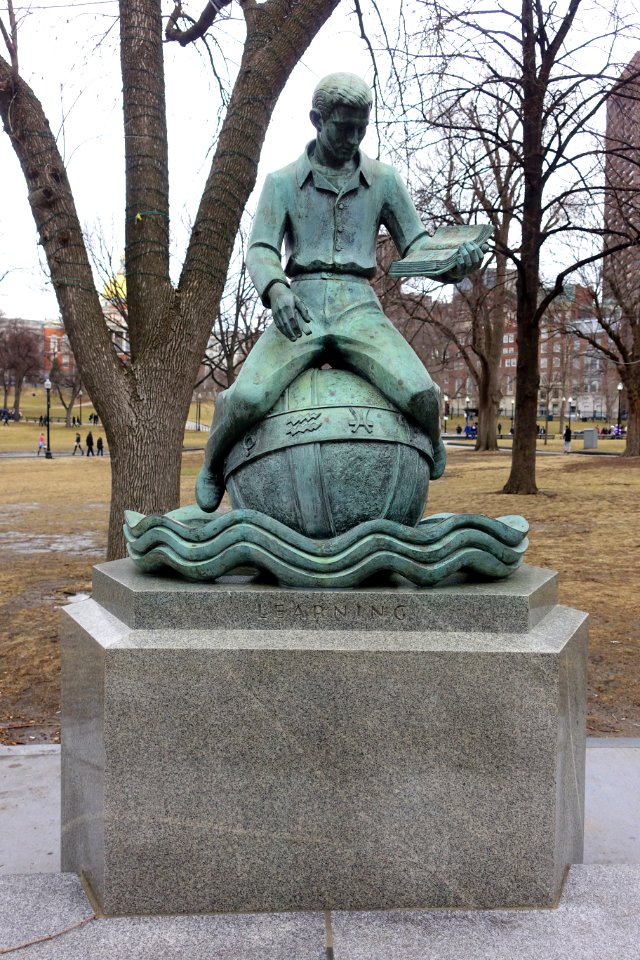 Learning by Arcangelo Cascieri and Adio DiBiccari, front, 1958, dedicated 1961 - Parkman Plaza, Boston Common - Boston, MA - DSC05180