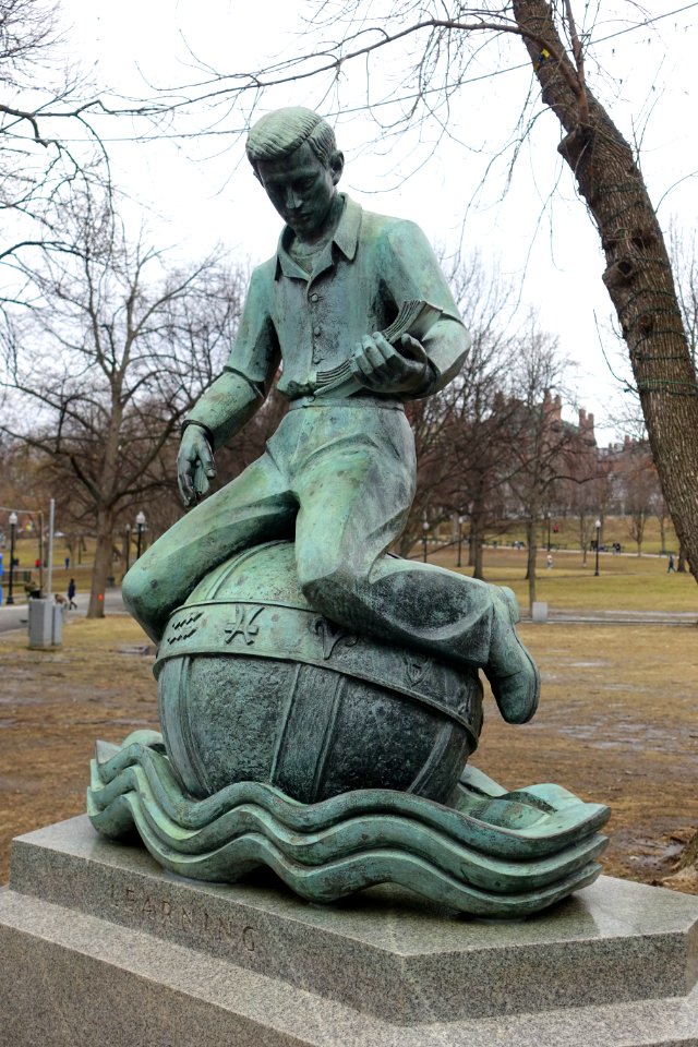 Learning by Arcangelo Cascieri and Adio DiBiccari, oblique, 1958, dedicated 1961 - Parkman Plaza, Boston Common - Boston, MA - DSC05186