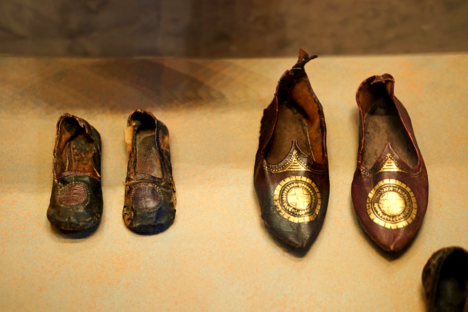 Leather shoes from Egypt, 5th-8th cent. A.D. (B&CM 2-8-2020)